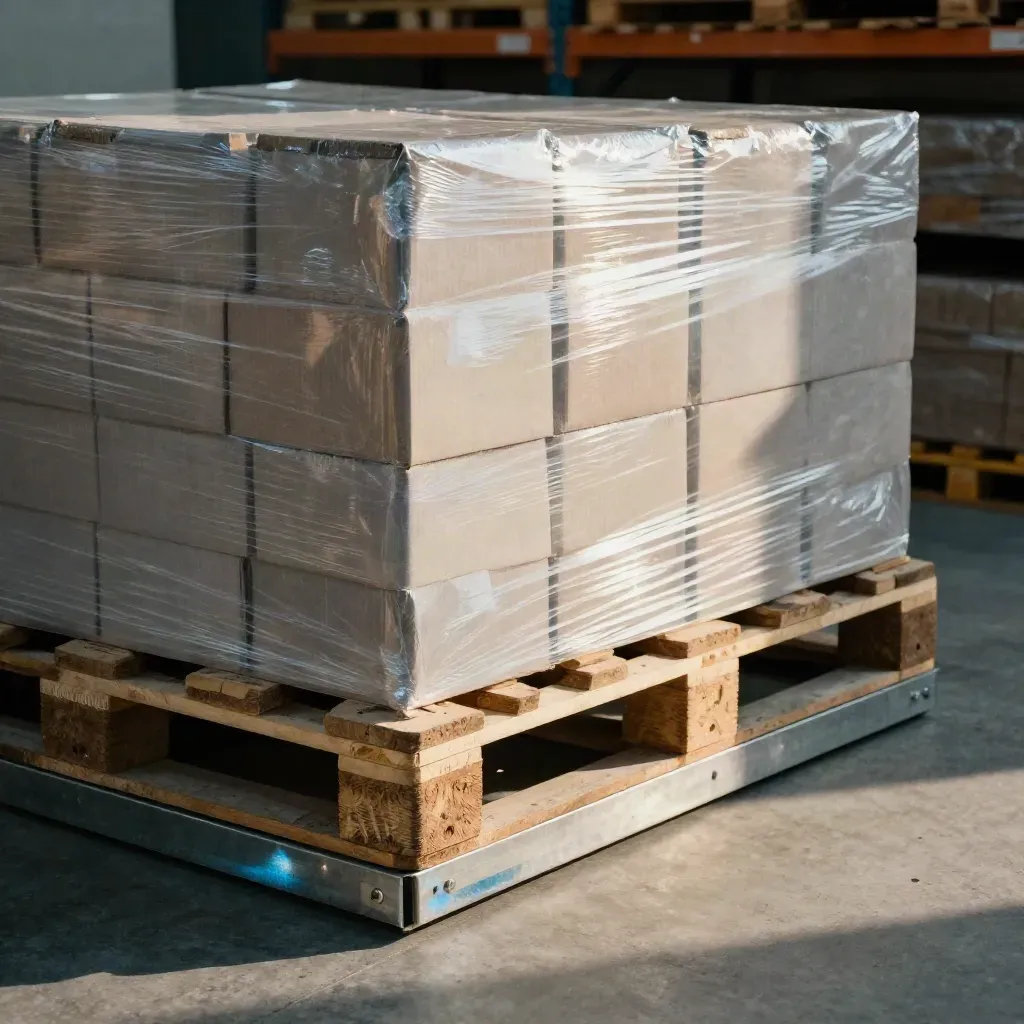 Mixed retail pallets at a warm dock-leveller backroom, lined up for same-day shop restock.